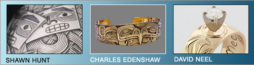 Jewelry of the Haida people: Shawn Hunt, Charles Edenshaw, David Neel